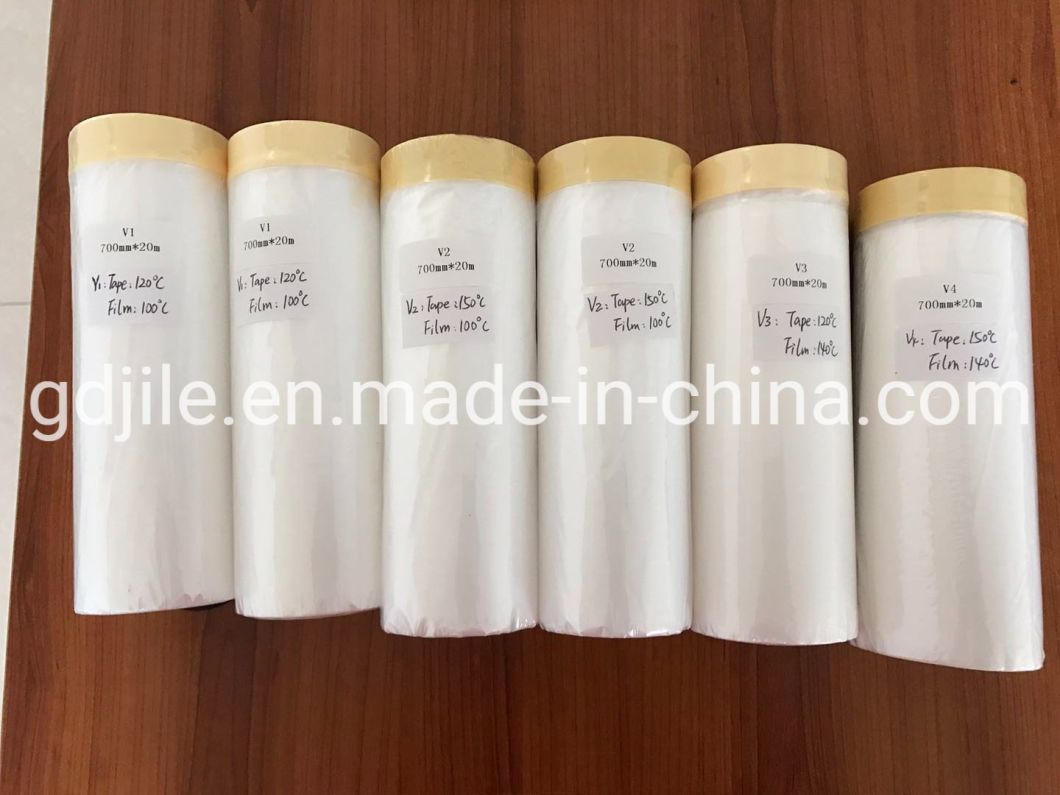 Feuille de masquage pour grande surface résistante aux hautes températures avec ruban de masquage Fineline